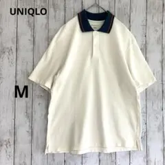 【UNIQLO】 ユニクロ　ジェイアンダーソン　メンズバイカラーポロシャツ 白Mのサムネイル