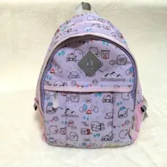 すみっコぐらし 子供リュック パープル 総柄 キャラクター