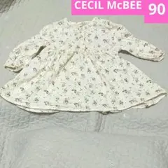 CECIL McBEE 花柄 クリーム色 ワンピース 長袖 90