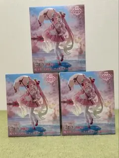 桜ミク 初音ミク AMP＋ フィギュア 桜ドレスver. 3体