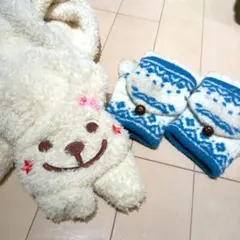 토끼 머플러 장갑 세트
