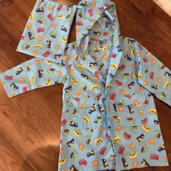 ベビーレインコート 水色 車と動物柄