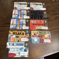 PIN削り済み スターバックスカード　9枚　ご当地　セット クリア