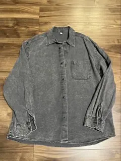 【美品】GU ブラックデニムシャツ XL