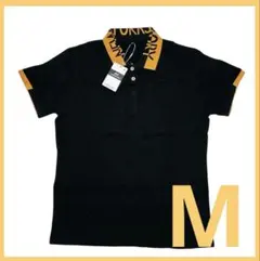 ポロシャツ ゴルフシャツ バイカラー スタンドネック 立襟 ロゴ 半袖 Mサイズ