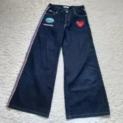 エンジェルブルー デニムパンツ ワイドパンツ キッズ 150 平成レトロのサムネイル