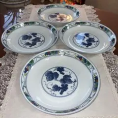 最終再値下げ新品未使用たち吉大皿.中皿.深鉢11点セット4柄vintage 最終値下げ 新品 未使用 たち吉 黄地輪花 中鉢 深皿 大皿 盛鉢 橘吉 黄