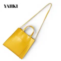 極美品✨ YAHKI ヤーキ 2way ショルダーバッグ レザー ミニバッグ 黄
