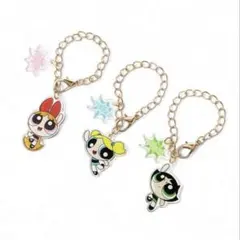 パワーパフガールズ チャーム 3個セット ストラップ キーホルダー