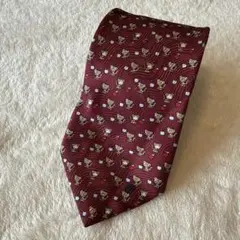 pierre cardin クマ柄 ネクタイ 赤茶色 剣先8.5cm