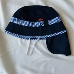 ミキハウス 日よけ付ハット 帽子 M 紺色 車刺繍のサムネイル