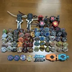 ベイブレード本体60個+ランチャー8個 パーツ取り外し器具2個+ベイ頭部のみ4つ