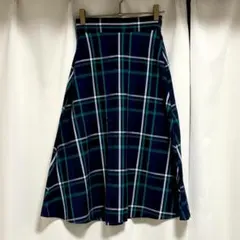 GU チェック柄 フレアスカート XSサイズ
