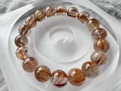 【針びっしり】コッパールチル クォーツ 11mm 天然石 ブレスレット