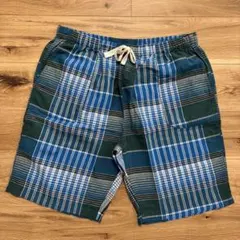紳士 残反を使った マドラスチェック ショートパンツ 紳士ＸＬ・ブルーチェックのサムネイル