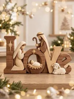 クリスマス LOVE 木製オブジェ 飾り
