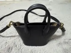 黒いレザーショルダーバッグ ミニサイズ ラルフローレン　POLO