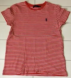 【美品】POLO　RALRH　LAUREN　ボーダー　半袖　Tシャツ　赤のサムネイル