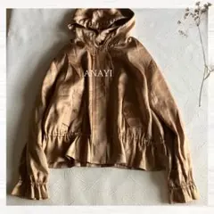 ANAYI フードブルゾン サテン アナイ 光沢感 ジャンバー アウター