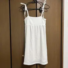 GU テクスチャーキャミソールミニワンピース オフホワイト Sサイズ