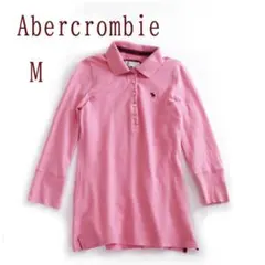 Abercrombie　アバクロンビー　長袖ポロシャツ　ピンク M