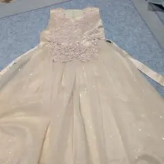 ベージュ 刺繍 フォーマルドレス