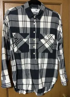 OLD NAVY オールドネイビー チェック柄 長袖シャツ 黒 Sサイズ