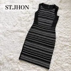 ST.JHON ノースリーブツイードワンピース ブラック サイズ4