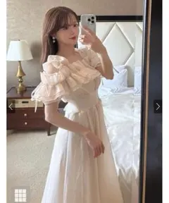 GRL フリルオフショルコルセットワンピース