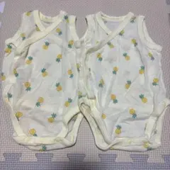 【美品】ユニクロ　メッシュボディースーツ　60 2枚