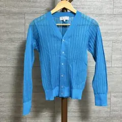 ROPE PICNIC シアーニット 38サイズ ブルー系 リブ編み