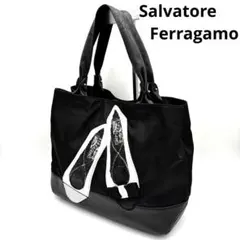 Salvatore Ferragamo ハンドバッグ 黒 ヴァラ パンプス