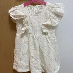 petit main アイボリー 刺繍ブラウス 130cm