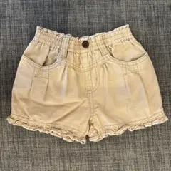 ELFINDOLL ベージュ フリル裾ショートパンツ 95