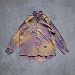 90s 00s archive gradation shirt 刺繍 y2k