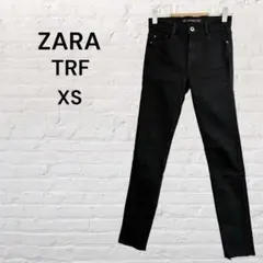 ZARA TRF カットオフ スキニー デニム XS 美脚 ストレッチ ブラック