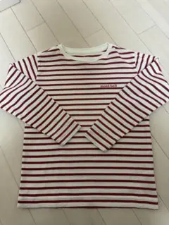 mont-bell 長袖カットソー 120 ボーダーレッド