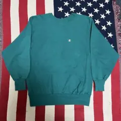 USA製 90s Champion チャンピオン リバースウィーブ ターコイズ