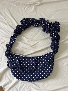 ネイビー 水玉模様 ショルダーバッグ