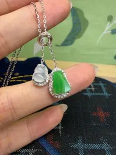 超！貴重❣️【天然ミャンマー産翡翠】高透明感 ネックレス 墨翠 鑑定 
