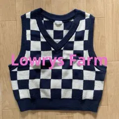 チェック柄 ニットベスト ネイビー・ホワイト