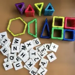 マグブロック　マグフォーマー 互換品　75ピース+アルファベット、数字