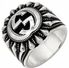 s*e様 GUCCI（グッチ）インターロッキングG カットアウトリング 25号