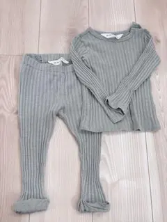 H&M ADORABLES リブ編みセットアップ 9〜12month