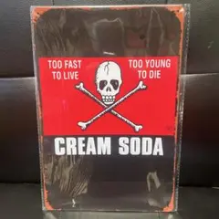 CREAM SODA 角ドクロプレート　看板　90年希少　激レア　クリームソーダ Amazon.co.jp: CREAM SODA ☆ 角ドクロ ステッカー 大判