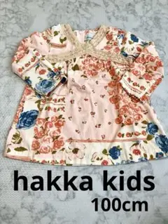 hakka kids 長袖　花柄チュニック 100cm