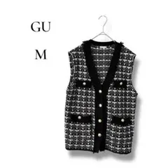 GU ジーユー　レディース　ベスト　ジレ　ツイード　ゴールドボタン　Mサイズ