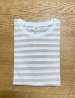 無印良品　クルーネック長袖Tシャツ　ボーダー　150cm