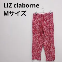 Mサイズ 花柄 赤パンツ ゴム紐 長ズボン コットン ルームウェア