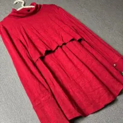 SHEIN 赤いタートルネック長袖トップス　レッド